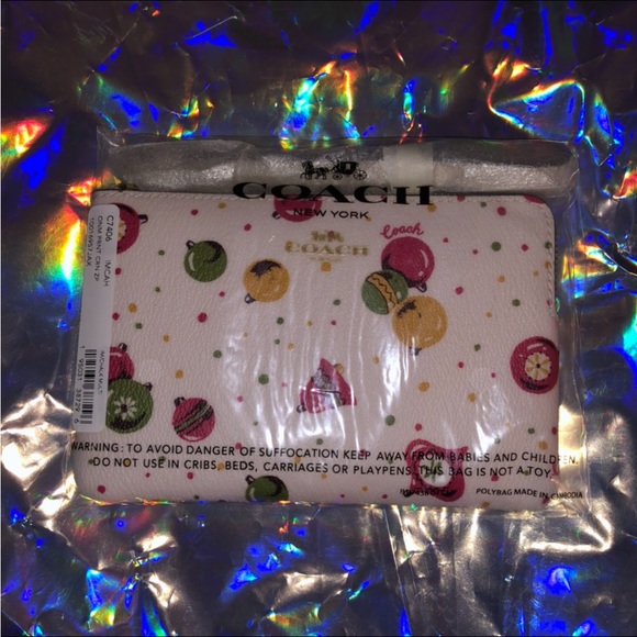 Coach Corner Zip Wristlet with Ornament Print - Picture 3 of 4